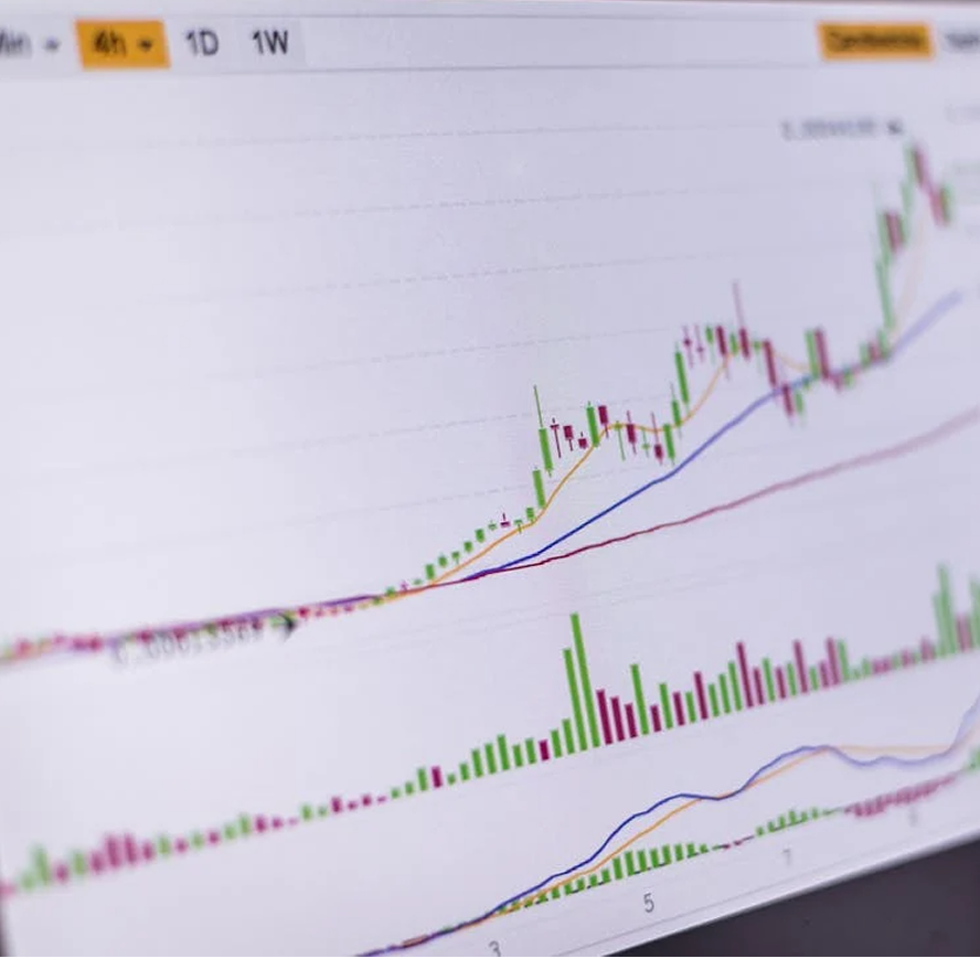 Financial chart showing conservative growth